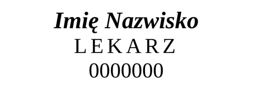 Pieczątka lekarza z numerem PWZ